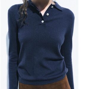ZARA | 100% Wool Polo Collared Sweater | L